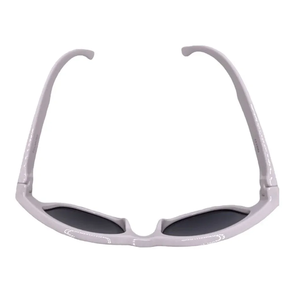 Wee Farers White Polarized Sunglasses with Mirrored Pink Lens